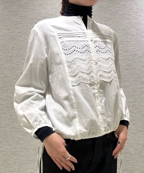 human woman(ヒューマンウーマン)の「◆レイヤーレースブラウス(シャツ/ブラウス・レディース・グレー系その他/ホワイト・MEDIUM)」の5枚目の写真