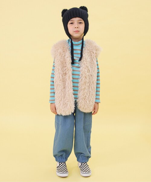 BREEZE（ブリーズ）の「【WEB限定/ジュニア対応】ゆるタックパンツ（カーゴパンツ・キッズ・ネイビー/イエロー/ブラウン/ピンク/ブルー・90/100/110/120/130/140）」の7枚目の写真