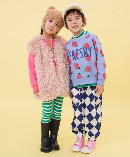 BREEZE（ブリーズ）の「【WEB限定/ジュニア対応】ゆるタックパンツ（カーゴパンツ・キッズ・ネイビー/イエロー/ブラウン/ピンク/ブルー・90/100/110/120/130/140）」の13枚目の写真