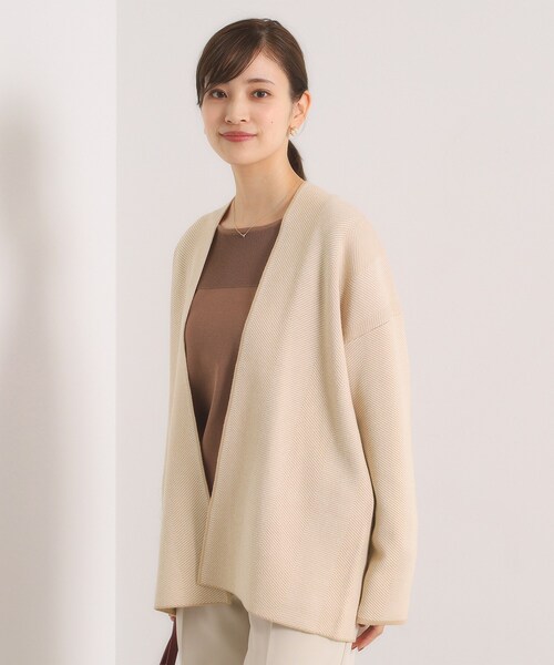 ITS'DEMO（イッツデモ）の「【手洗い可】Wジャカードコーディガン（カーディガン/ボレロ・レディース・ブラック系3/ベージュ系その他6・00）」の3枚目の写真