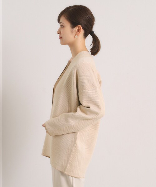 ITS'DEMO（イッツデモ）の「【手洗い可】Wジャカードコーディガン（カーディガン/ボレロ・レディース・ブラック系3/ベージュ系その他6・00）」の4枚目の写真