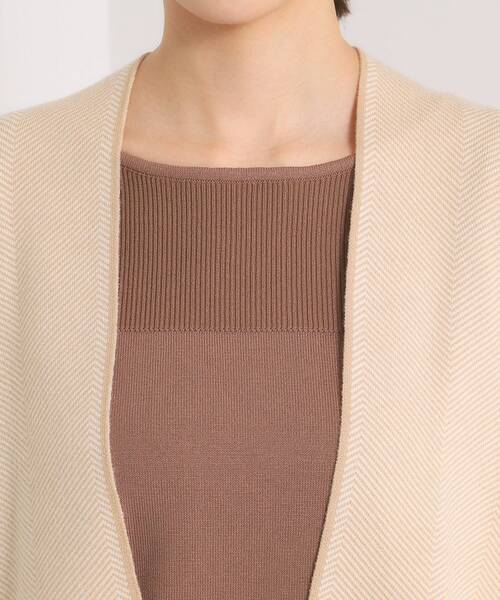 ITS'DEMO（イッツデモ）の「【手洗い可】Wジャカードコーディガン（カーディガン/ボレロ・レディース・ブラック系3/ベージュ系その他6・00）」の13枚目の写真