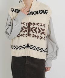 EKAL | ウール混カウチンベスト(ベスト)