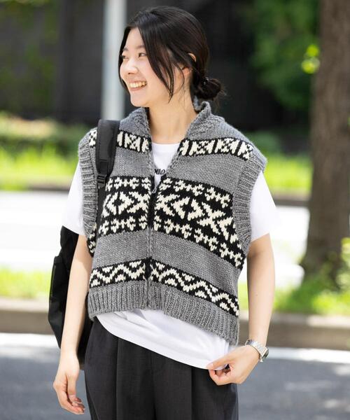 EKAL（エカル）の「ウール混カウチンベスト（ベスト）」 - WEAR