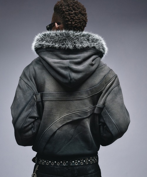 Asymmetrical Switch Faux Fur Parker / アシンメトリカルスイッチ