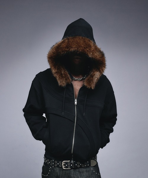 ANDER HUNKファージャケット ANDER HUNK ブルゾン アウター Fireman Design Fur Riders Jacket