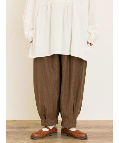 セール】ストライプツイル裾タックパンツ（その他パンツ）｜Samansa