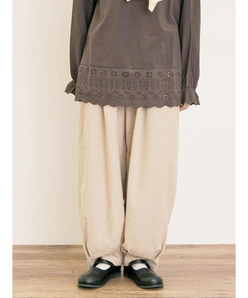 セール】ストライプツイル裾タックパンツ（その他パンツ）｜Samansa