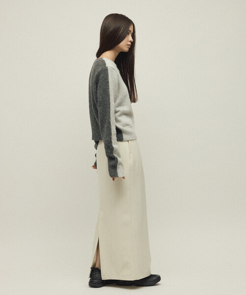 Firsthand（ファーストハンド）の「Firsthand/ファーストハンド アルパカ混 バイカラー ニット カーディガン（カーディガン/ボレロ・レディース・ピンク/オフホワイト/グレー・FREE）」の7枚目の写真