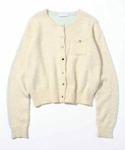 Firsthand（ファーストハンド）の「Firsthand/ファーストハンド アルパカ混 バイカラー ニット カーディガン（カーディガン/ボレロ・レディース・ピンク/オフホワイト/グレー・FREE）」の20枚目の写真