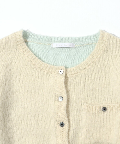 Firsthand（ファーストハンド）の「Firsthand/ファーストハンド アルパカ混 バイカラー ニット カーディガン（カーディガン/ボレロ・レディース・ピンク/オフホワイト/グレー・FREE）」の21枚目の写真