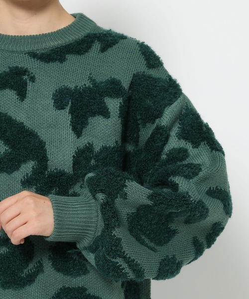 mysty woman（ミスティウーマン）の「【セット着用可】アートフラワージャガードプルオーバー 603636（ニット/セーター・レディース・アイボリー/グリーン/ブラック・FREE）」の13枚目の写真