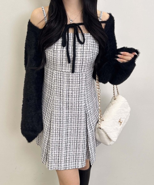 INGNI(イング)の「バックレースアップツイードミニキャミワンピース/A(ワンピース・レディース・ホワイト系その他7/ブラック系その他7・M)」の8枚目の写真