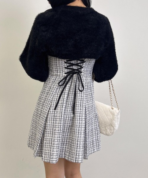 INGNI(イング)の「バックレースアップツイードミニキャミワンピース/A(ワンピース・レディース・ホワイト系その他7/ブラック系その他7・M)」の10枚目の写真