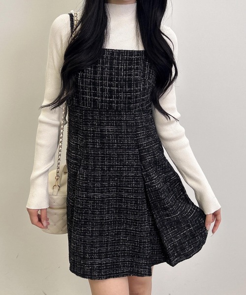 INGNI(イング)の「バックレースアップツイードミニキャミワンピース/A(ワンピース・レディース・ホワイト系その他7/ブラック系その他7・M)」の13枚目の写真