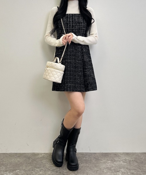 INGNI(イング)の「バックレースアップツイードミニキャミワンピース/A(ワンピース・レディース・ホワイト系その他7/ブラック系その他7・M)」の5枚目の写真