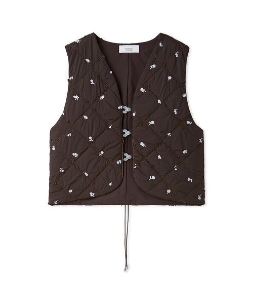 emmi（エミ）の「フラワーエンブロイダリーキルティングベスト（その他