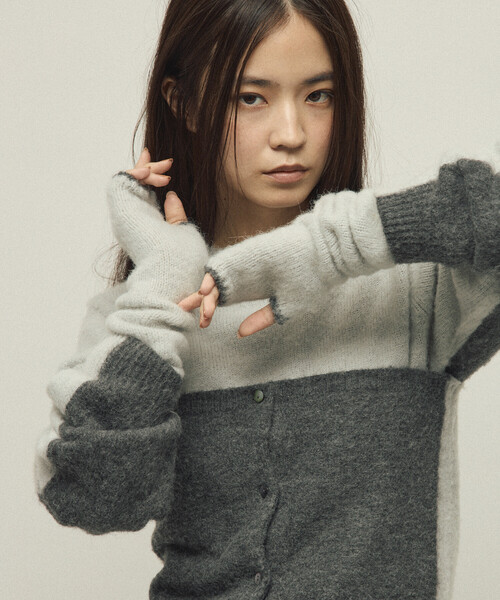 Firsthand(ファーストハンド)の「Firsthand/ファーストハンド アルパカ混 バイカラー ニットグローブ(手袋・レディース・グレー/オフホワイト/ピンク・FREE)」の10枚目の写真