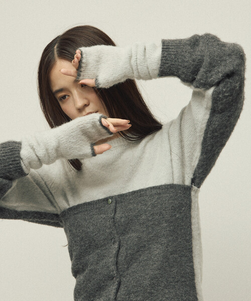 Firsthand(ファーストハンド)の「Firsthand/ファーストハンド アルパカ混 バイカラー ニットグローブ(手袋・レディース・グレー/オフホワイト/ピンク・FREE)」の14枚目の写真