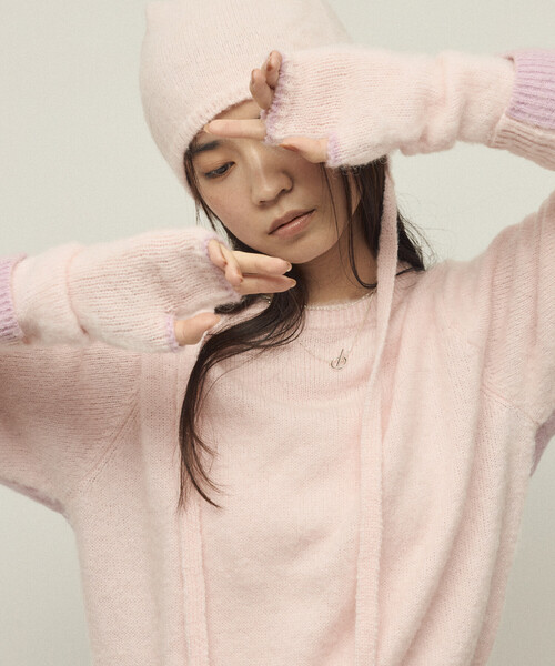 Firsthand(ファーストハンド)の「Firsthand/ファーストハンド アルパカ混 バイカラー ニットグローブ(手袋・レディース・グレー/オフホワイト/ピンク・FREE)」の19枚目の写真