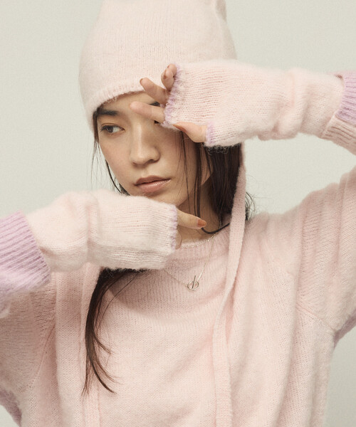 Firsthand(ファーストハンド)の「Firsthand/ファーストハンド アルパカ混 バイカラー ニットグローブ(手袋・レディース・グレー/オフホワイト/ピンク・FREE)」の20枚目の写真