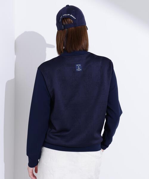 ホワイト】キルトジャガードハーフジップカットソー LADIES LINE