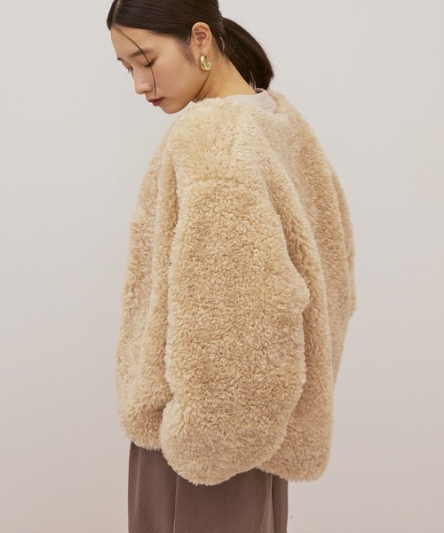 セール】ノーカラーフェイクファーコート（その他アウター）｜AMERICAN