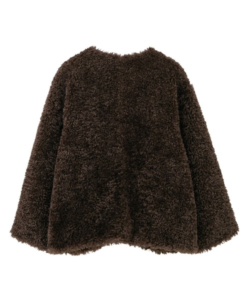 ノーカラーフェイクファーコート（その他アウター）｜AMERICAN HOLIC