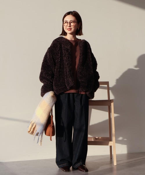 セール】ノーカラーフェイクファーコート（その他アウター）｜AMERICAN