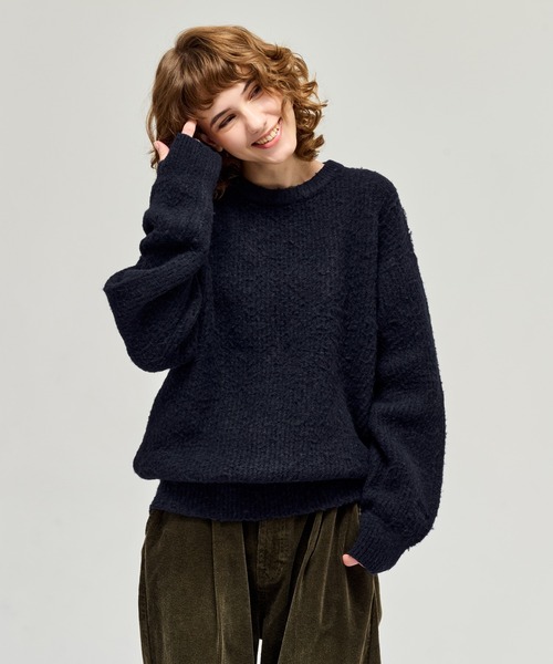 WETTEMPT(ウィテンプト)の「CREW NECK RIB KNIT / クルーネックリブニット(ニット/セーター・メンズ・チャコールグレー/ネイビー・LARGE/MEDIUM/SMALL)」の2枚目の写真