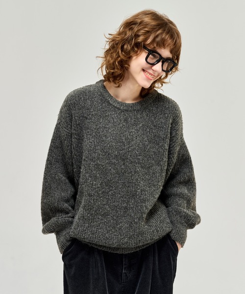 WETTEMPT(ウィテンプト)の「CREW NECK RIB KNIT / クルーネックリブニット(ニット/セーター・メンズ・チャコールグレー/ネイビー・LARGE/MEDIUM/SMALL)」の4枚目の写真