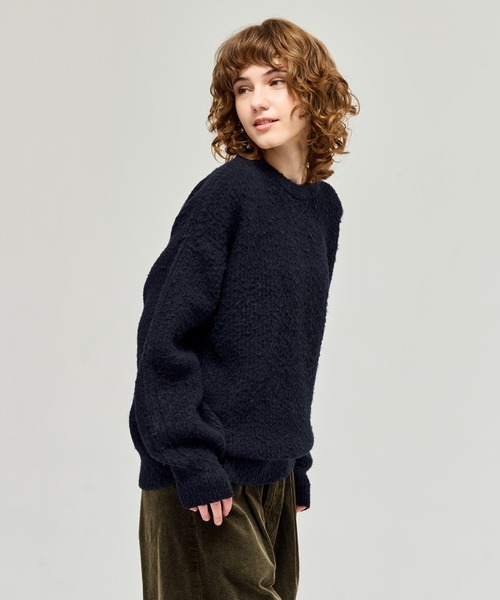 R&D.M.Co-☆今期新品未使用クルーネックリブニットソー　ブラック CREW NECK RIB KNIT / クルーネックリブニット（ニット/セーター