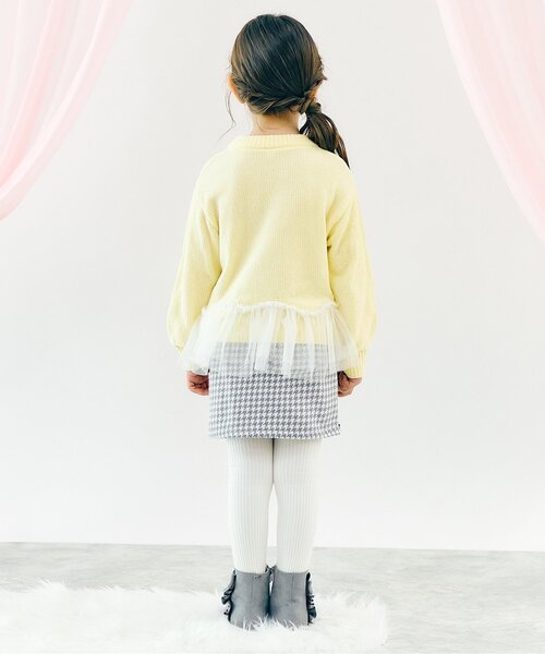apres les cours(アプレレクール)の「【ジュニア対応】ペプラムチュールリボンニット(ニット/セーター・キッズ・イエロー/アイボリー・90/100/110/120/130/140)」の6枚目の写真