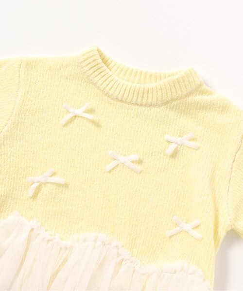 apres les cours(アプレレクール)の「【ジュニア対応】ペプラムチュールリボンニット(ニット/セーター・キッズ・イエロー/アイボリー・90/100/110/120/130/140)」の12枚目の写真