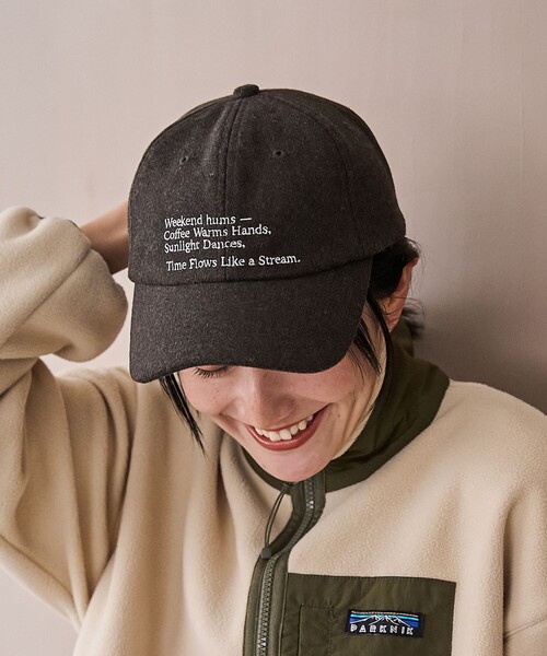 coen（コーエン）の「ロゴ刺繍ウールライクキャップ（キャップ・レディース・ネイビー/ベージュ/ダークグレー/ダークブラウン・FREE）」の2枚目の写真