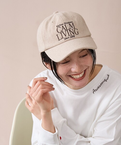 coen（コーエン）の「ロゴ刺繍ウールライクキャップ（キャップ・レディース・ネイビー/ベージュ/ダークグレー/ダークブラウン・FREE）」の6枚目の写真
