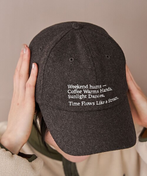 coen（コーエン）の「ロゴ刺繍ウールライクキャップ（キャップ・レディース・ネイビー/ベージュ/ダークグレー/ダークブラウン・FREE）」の7枚目の写真