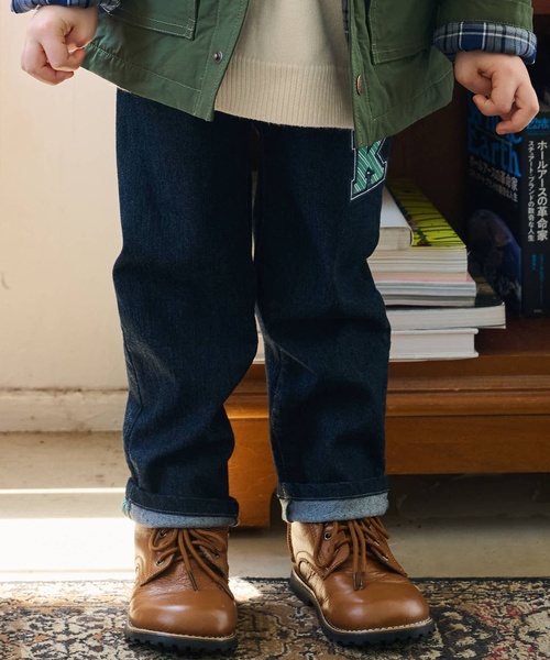 kladskap（クレードスコープ）の「オオカミ刺しゅうロング丈ストレートパンツ（その他パンツ・キッズ・ベージュ/グリーン/ネイビー・100cm/90cm/110cm/120cm/130cm/80ｃｍ）」の3枚目の写真