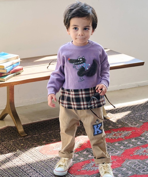 kladskap（クレードスコープ）の「オオカミ刺しゅうロング丈ストレートパンツ（その他パンツ・キッズ・ベージュ/グリーン/ネイビー・100cm/90cm/110cm/120cm/130cm/80ｃｍ）」の18枚目の写真