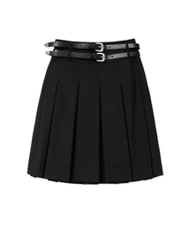 Midnight Move | 2 belt skirt (black)(スカート)