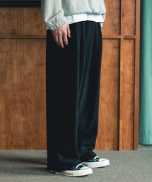 NODU（ノードユー）の「ダーツストリングツータックワイドパンツ【ブラック】（スウェットパンツ）」