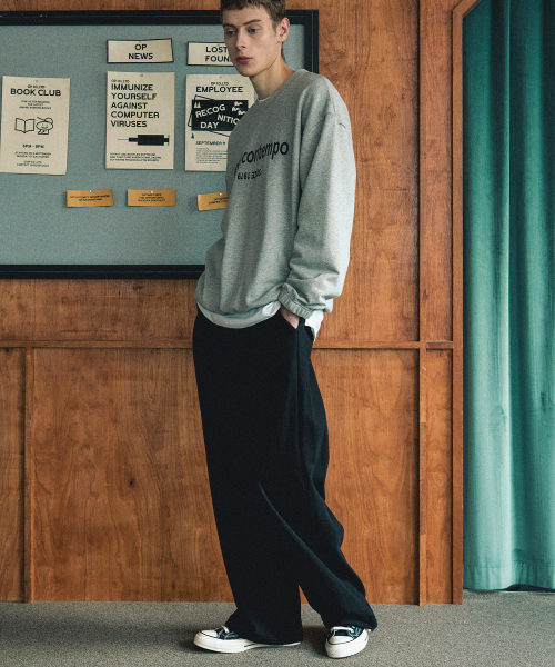 NODU（ノードユー）の「ダーツストリングツータックワイドパンツ【ブラック】（スウェットパンツ・メンズ・その他・MEDIUM/LARGE）」の2枚目の写真