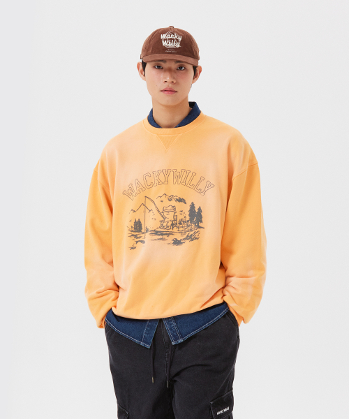 Wacky WiLLy(ワッキーウィリー)の「ウォッシングキキグラフィックスウェットオレンジ(スウェット・レディース・その他・SMALL/MEDIUM/LARGE/X-LARGE)」の1枚目の写真