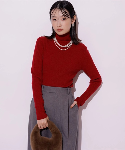 Mystrada（マイストラーダ）の「ラメタートルニット（ニット/セーター・レディース・ホワイト/ピンク/レッド/ブラック/ライトイエロー・38）」の10枚目の写真