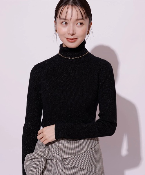 Mystrada（マイストラーダ）の「ラメタートルニット（ニット/セーター・レディース・ホワイト/ピンク/レッド/ブラック/ライトイエロー・38）」の15枚目の写真