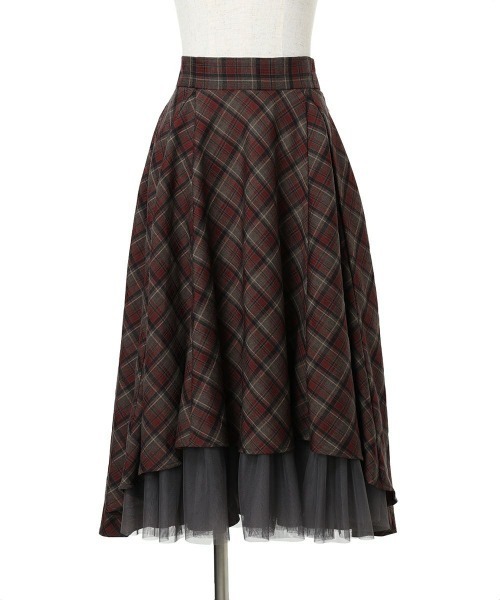 an another angelus（アンアナザーアンジェラス）の「【セットアップ対応】フロントチュールチェックフレアースカート（スカート・レディース・ライトブルー/ブラック×レッド・FREE）」の22枚目の写真