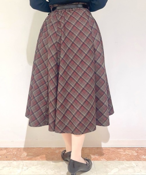 an another angelus（アンアナザーアンジェラス）の「【セットアップ対応】フロントチュールチェックフレアースカート（スカート・レディース・ライトブルー/ブラック×レッド・FREE）」の7枚目の写真