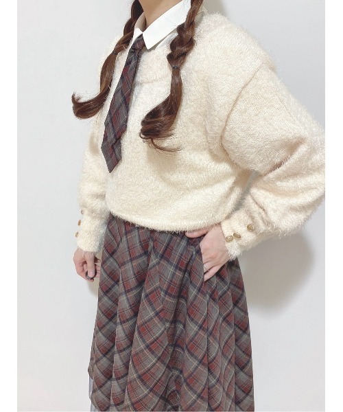 an another angelus（アンアナザーアンジェラス）の「【セットアップ対応】フロントチュールチェックフレアースカート（スカート・レディース・ライトブルー/ブラック×レッド・FREE）」の18枚目の写真