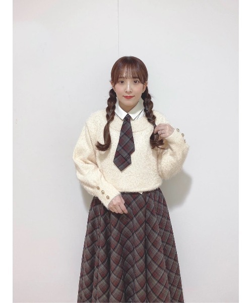 an another angelus（アンアナザーアンジェラス）の「【セットアップ対応】フロントチュールチェックフレアースカート（スカート・レディース・ライトブルー/ブラック×レッド・FREE）」の17枚目の写真