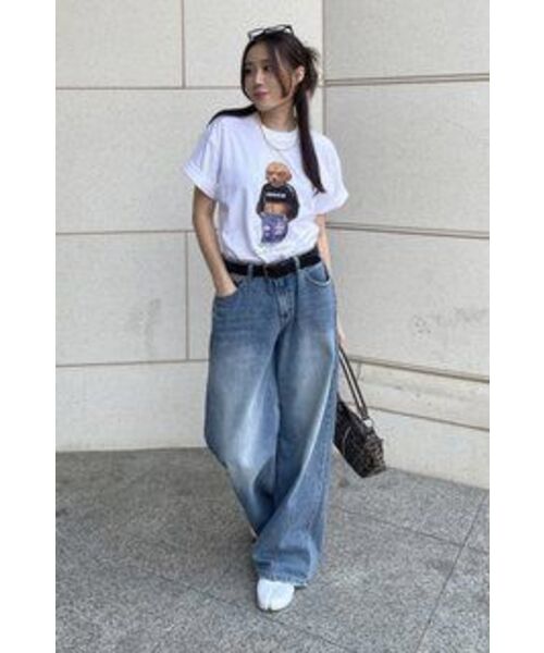 GRAVER（グレーバー）の「[ユニセックス]クロップドッグストリーバー半袖Tシャツ_ホワイト（Tシャツ/カットソー・レディース・ホワイト・X-LARGE/SMALL/MEDIUM/LARGE）」の5枚目の写真